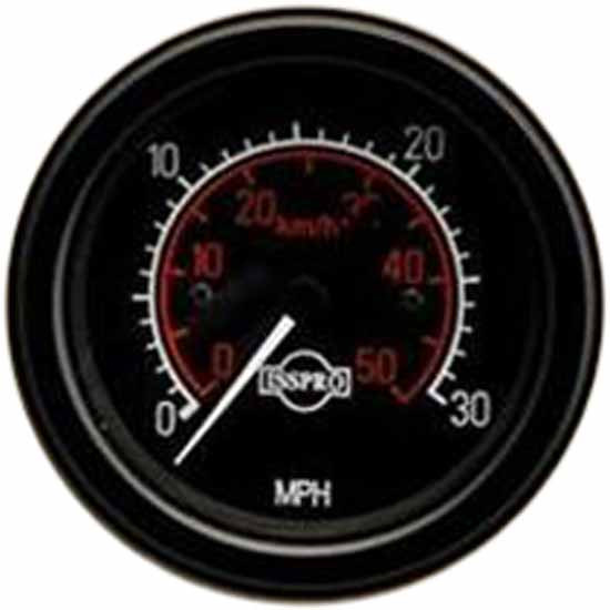 Isspro 3.375 Inch Black Electric Speedometer 0-30 MPH - Programmable