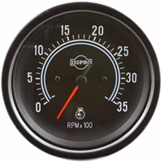 Isspro 118MM Electric Tachometer 0-3.5K W/ Black Face, Red Pointer