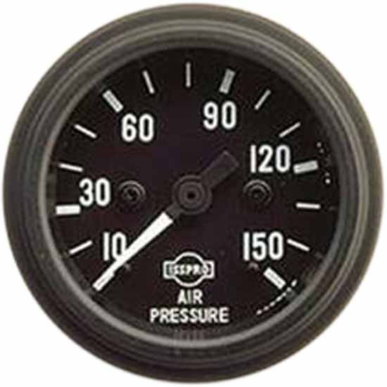 Isspro 2-1/16 Inch Single Mechanical Air Pressure Gauge 10-150 PSI W/ Black Face, White Pointer, Black Bezel