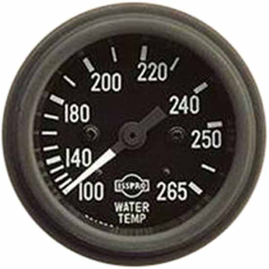 Isspro 2-1/16 Inch Mechanical Water Temperature Gauge 100-265F W/ 48 Inch Capillary, Black Face, White Pointer, Black Bezel