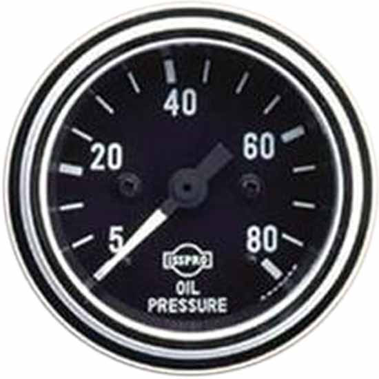 Isspro 2-1/16 Inch Mechanical Oil Pressure Gauge 5-80 PSI W/ Black Face, White Pointer, Chrome Bezel