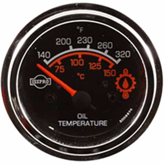 Electric Oil Temperature Gauge 140-320F W/ Red Pointer, Chrome Bezel
