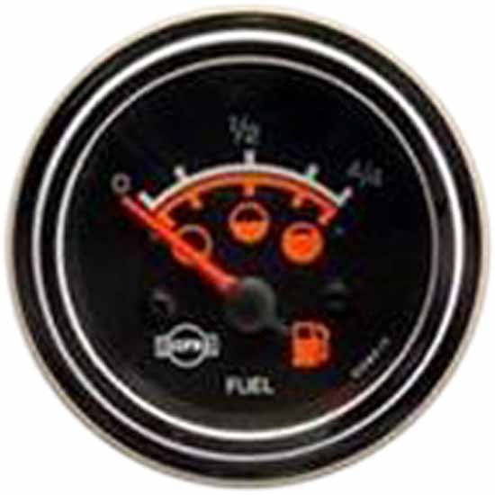 Fuel Level Gauge 240-33 Ohms W/ Black Face, Red Pointer, Chrome Bezel