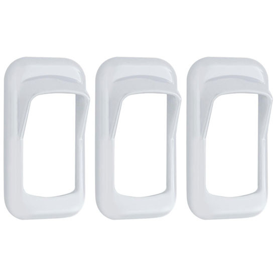Chrome Rocker Switch Bezel Trim With Switch Guard For Peterbilt & Kenworth - Pack Of 3
