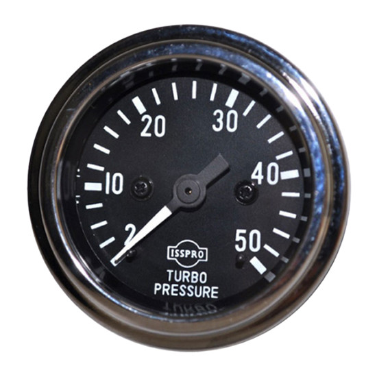 Isspro 2 Inch Chrome Mechanical Turbo Pressure Gauge 2-50P PSI