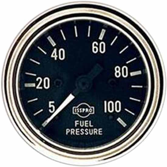 Isspro 2 1/16 Inch Chrome Mechanical Fuel Pressure Gauge 5-100 PSI