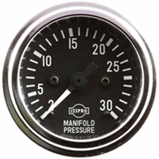 Isspro 2 1/16 Inch Chrome Mechanical Manifold Pressure Gauge 2-30 PSI
