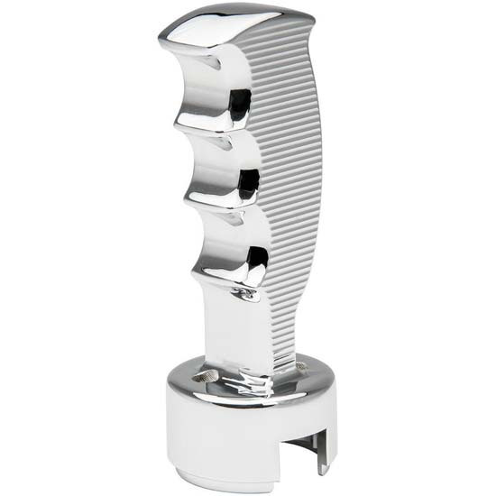 Chrome Straight Grip With Lines Gearshift Knob With Top Adapter For 13/15/18 Speed Eaton-Fuller