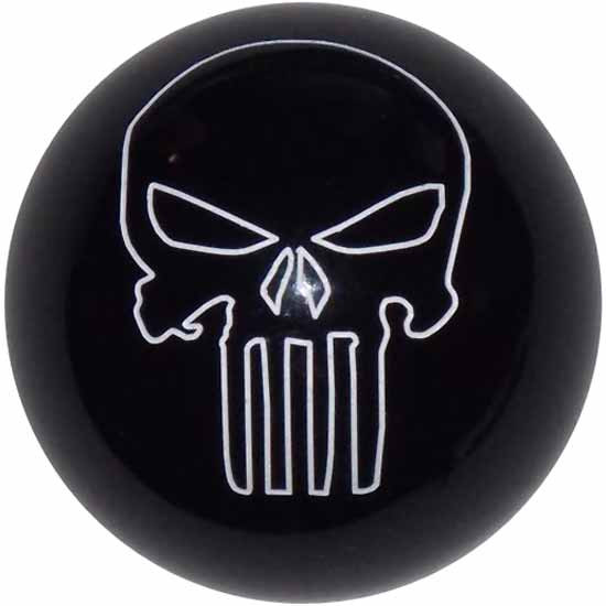 2.125 Inch Punisher Skull Black Brake Knob For Threaded Dash Air Brake Valve