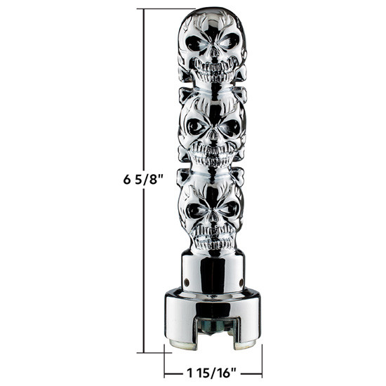 Gearshift Knob For 13/15/18 Speed - Chrome 3 Skull