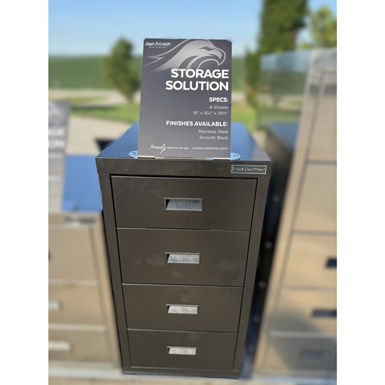 Universal 29.5 X 15.25 Inch Gloss Black 4 Drawer Storage Solution