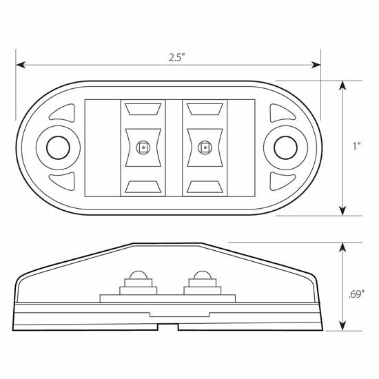 Amber Oval LED Marker Light - Small