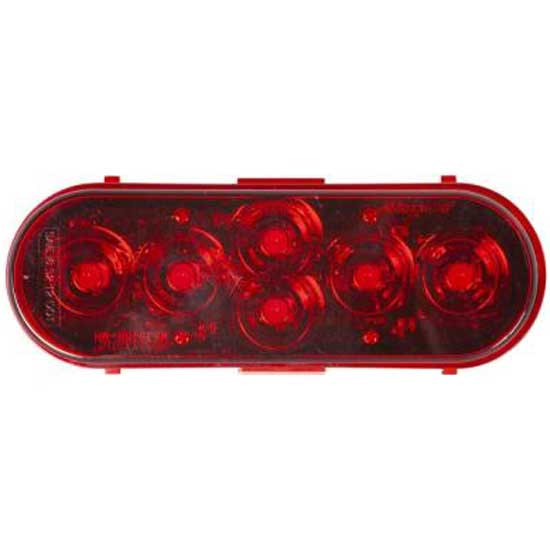 Maxxima 2.2 X 6.4 Inch Oval Red LED Stop/Tail/Turn Light W/ MaxxHeat Lens