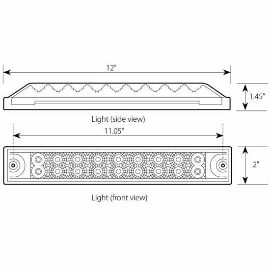 18 Diode Amber/Amber 12 Inch Spyder LED Clearance, Marker and Turn Light - Dual Function