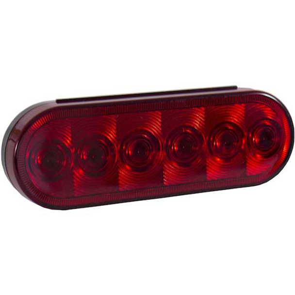 6 Inch 6 Diode Oval Red LED Stop/Turn/Tail Light