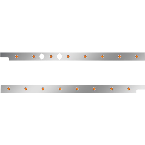 2.5 Inch Stainless Steel Cab Panel W/ 8 3/4 Inch Amber/Amber Lights W