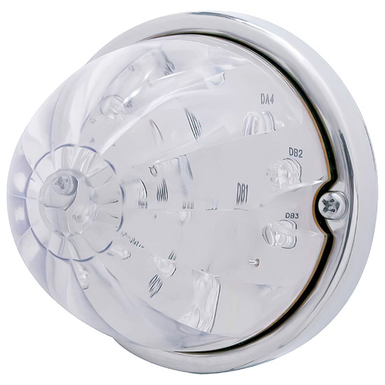 Dual Function Watermelon Style GLO LED W/ Flush Mount - Amber LED / Clear Lens