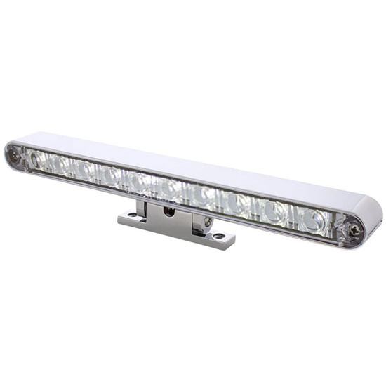10 LED Dual Function 3rd Brake Light W/ Chrome Swivel Pedestal Base - White LED / Clear Lens