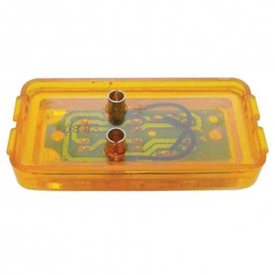 6 LED Rectangular Clearance/ Marker Light - Amber LED/ Amber Lens
