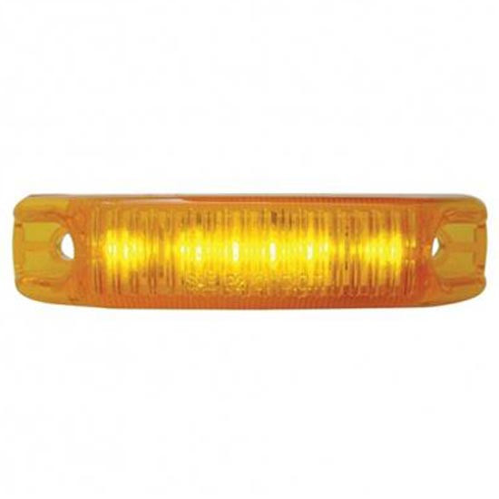 6 LED Rectangular Streamline Clearance/Marker Light - Amber LED/ Amber Lens