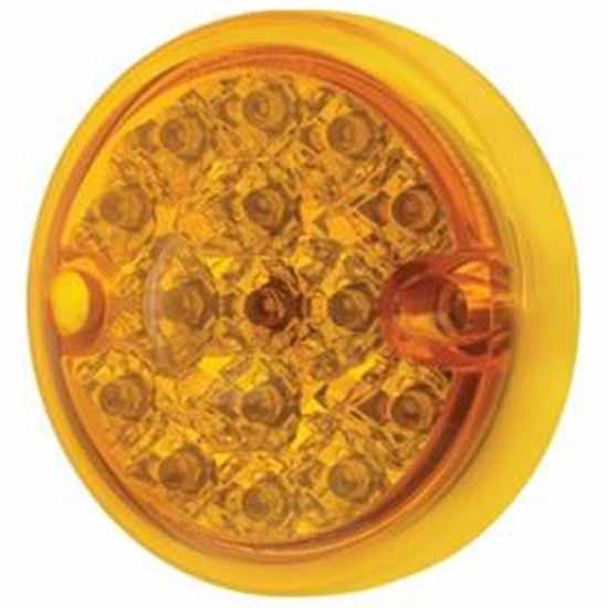 15 LED 3 Inch Rnd Dual Function Reflector Double Face Light - Amber LED / Amber Lens