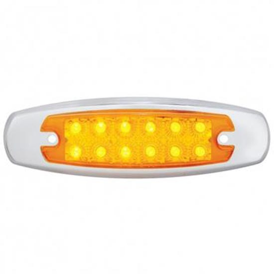 Clearance/Marker Light W/ 12 Diode LEDs, Amber LED/Amber Lens