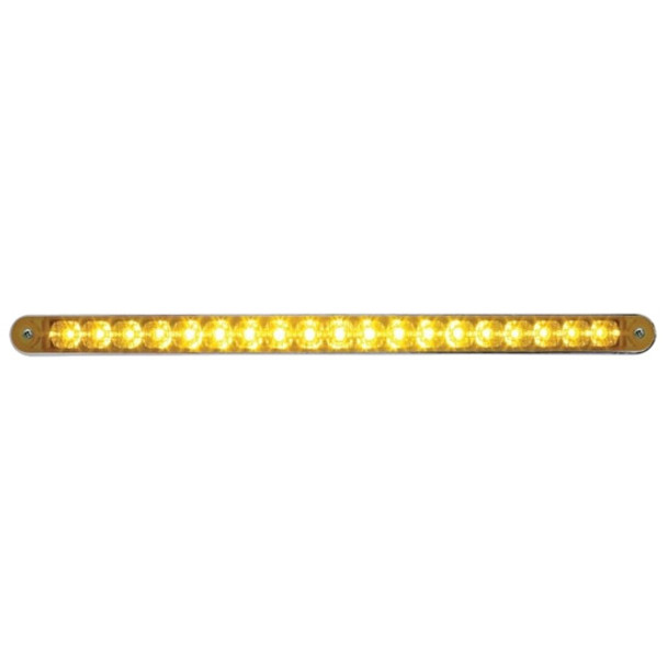 12 Inch 19 Diode Reflector Light Bar W/ Bezel - Amber LED / Amber Lens