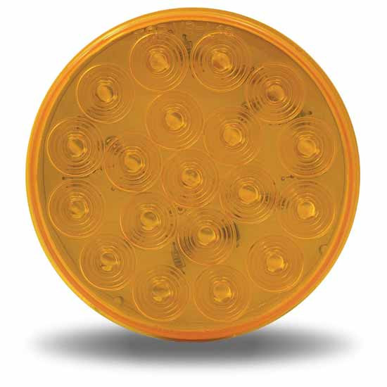 4 Inch Round 19 Diode Amber LED Amber Lens Marker Light