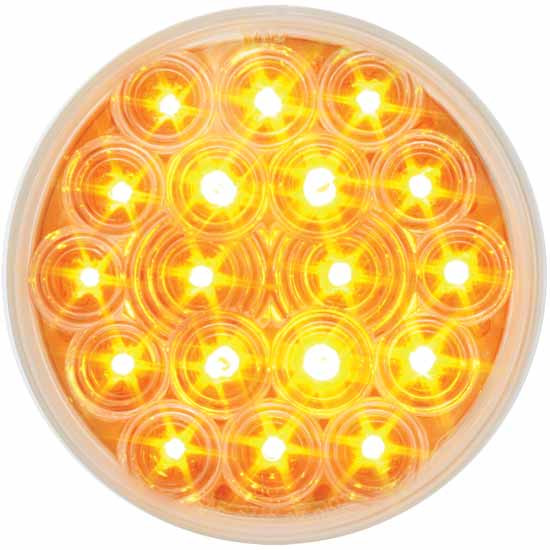 4 Inch 18 Diode Amber LED Clear Lens Light