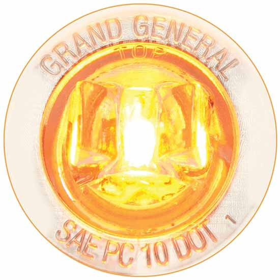 1 Inch Mini Amber LED Clear Bowtie Lens Push/Screw-In Wide Angle Marker Light