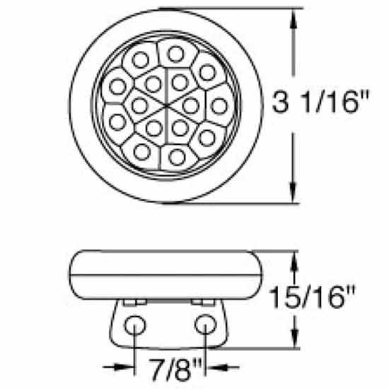 3 Inch 15 LED Round Auxiliary Light W/ Chrome Housing - Amber LED/ Clear Lens
