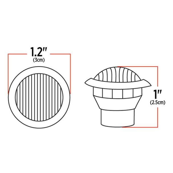 0.75 Inch Amber LED Mini Button Light W/ 3 Diodes & Clear Lens