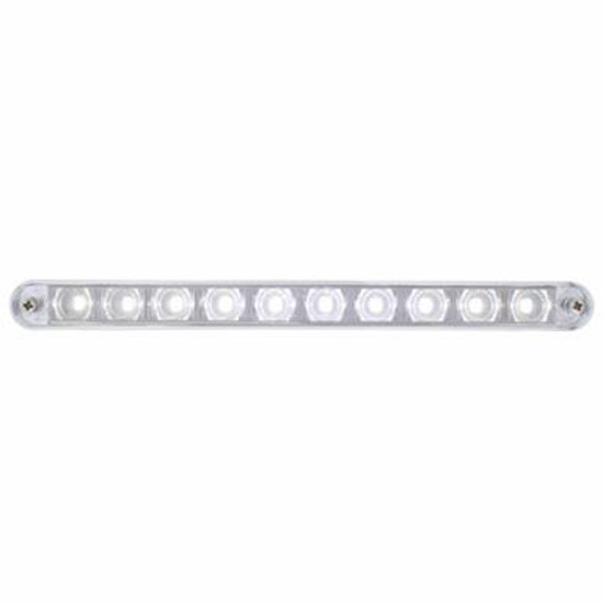 10 LED 9 Inch Auxiliary Light Bar W/ Chrome Bezel - Amber LED / Clear Lens
