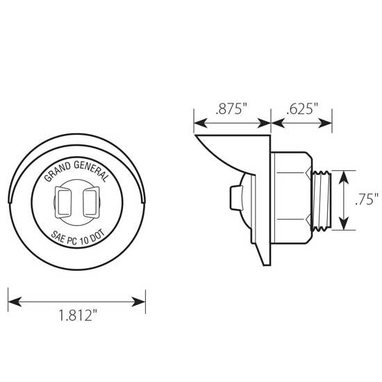 Chrome Mini Dual Function LED Light W/ Visor & Nut, 1.25 Inch, 12 V