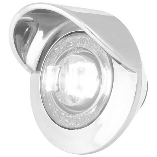 Chrome Mini Dual Function LED Light W/ Visor & Nut, 1.25 Inch, 12 V
