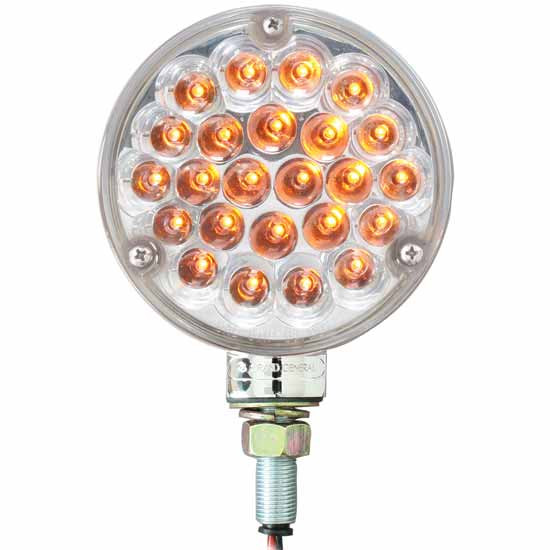 Amber Pearl LED Pedestal Single Face Light, 4.125 Inch Round