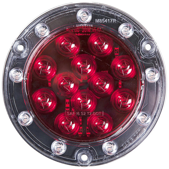 Maxxima Ultra Thin Round Red Stop, Turn & Tail Light & White Back-Up LED Light