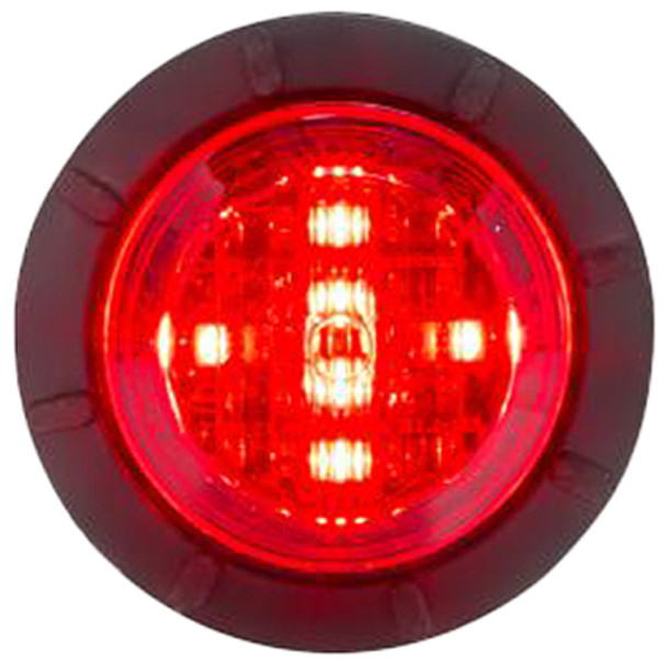 Maxxima 1.25 Inch Round 6 Diode Red LED Mini Bulkhead Dual Function Low Profile Light