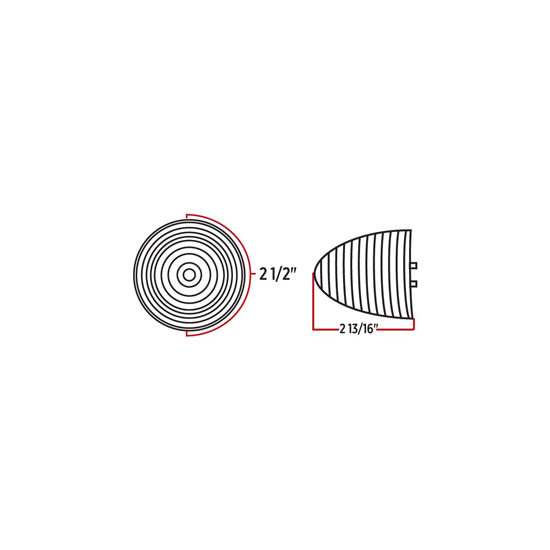 2.5 Inch LED Red Beehive Marker Light W/ 13 Diodes