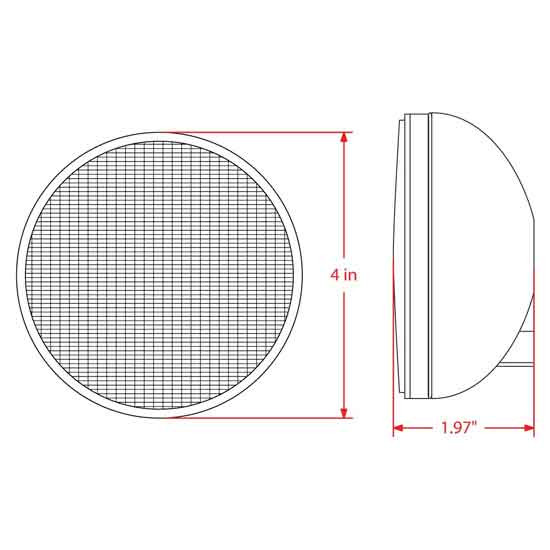 4 Inch Round 40 Diode Red LED Stop, Tail & Turn Light