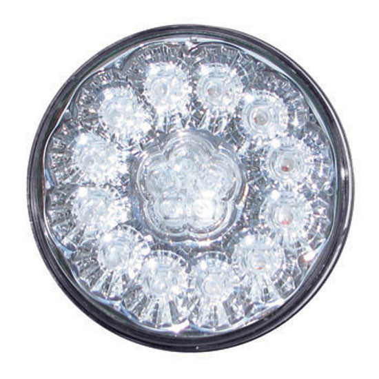 4 Inch Round 17 Diodes Super Diode Red Stop, Tail & Turn Light Clear Lens