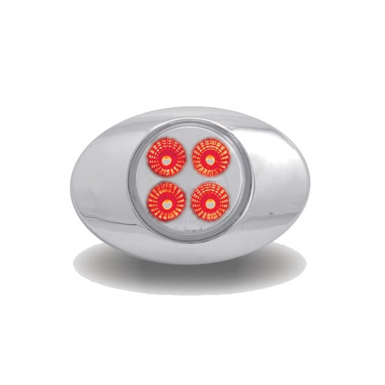 Gen 2 M3 Style Red LED Marker Light W/ 4 Diodes & Clear Lens