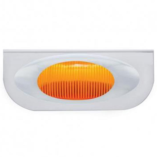 Stainless Steel Light Bracket W/ 12 LED Phantom I Light & Bezel - Amber LED / Amber Lens