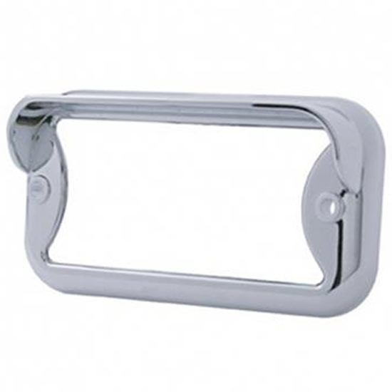 Chrome Small Rectangular Light Bezel W/ Visor