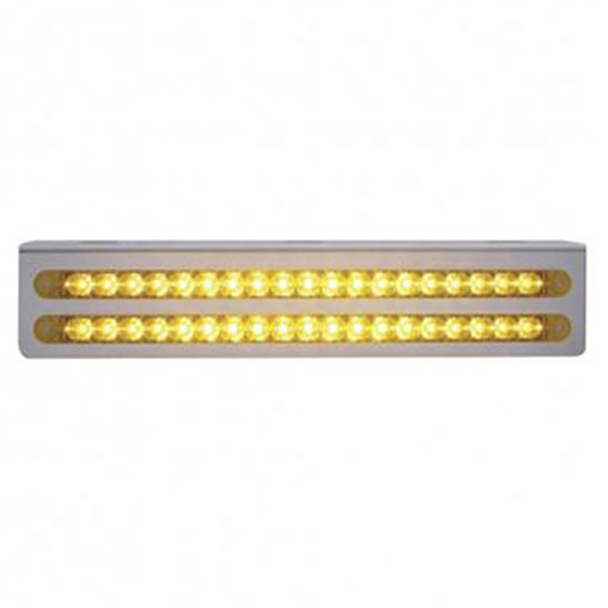 12.75 Inch Stainless Light Bracket With Two 19 LED 12 Inch Light Bars Amber LED Amber Lens