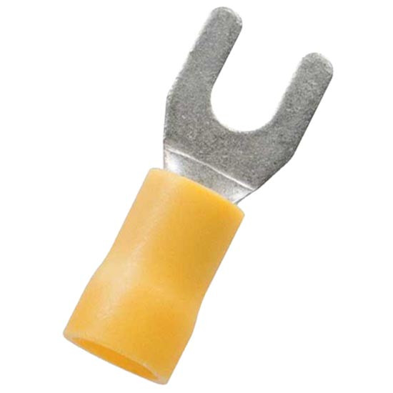 12-10 AWG Yellow Vinyl Spade Terminal For NO.10 Stud