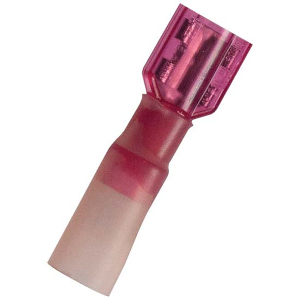 22-18 AWG Red Heat Shrink CS Push On Female Disconnect, .250 Tab - 10 Pack 22-18 AWG Red Heat Shrink CS Push On Female Disconnect, .250 Tab - 10 Pack