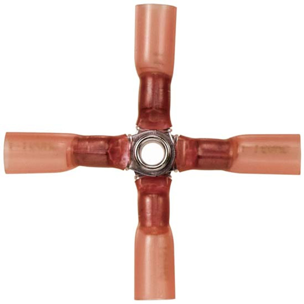 22-18 AWG Red 4-Way Crimp Seal Heat Shrink Connector - 5 PCS 22-18 AWG Red 4-Way Crimp Seal Heat Shrink Connector - 5 PCS