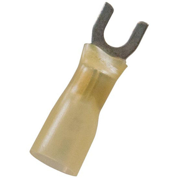 12-10 AWG Yellow Crimp Seal Heat Shrink Spade Terminal For NO. 8 Stud - 10 PCS 12-10 AWG Yellow Crimp Seal Heat Shrink Spade Terminal For NO. 8 Stud - 10 PCS