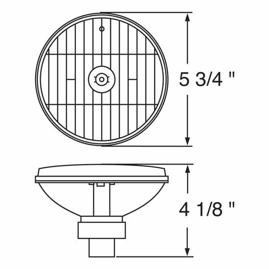 Peterbilt, Kenworth, Freightliner, GMC 5-3/4 Inch Round Crystal Headlight & Halogen Bulb